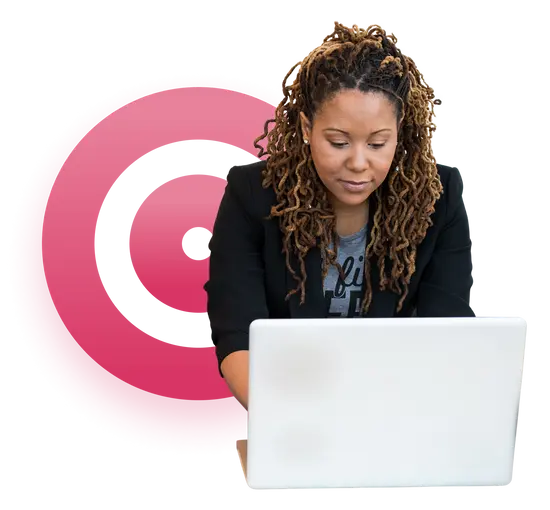 afrowoman with laptop