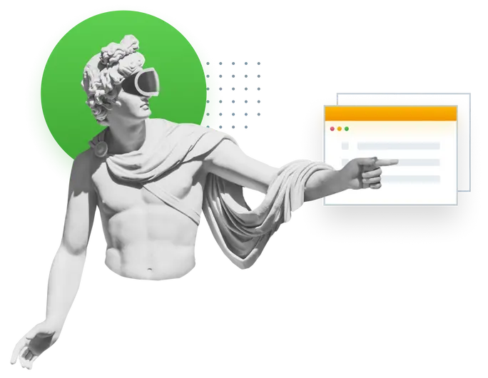 statue with ski mask